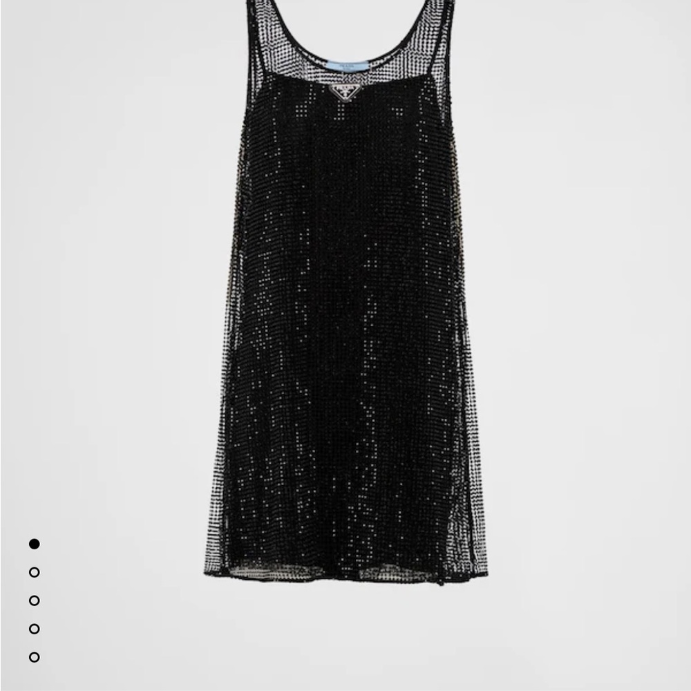 Prada **
Rhinestone embroidered mesh mini-dress
